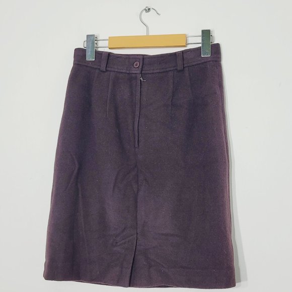 San Francisco Women Vintage Wool Cashmere Blend Eggplant Pruple Skirts Size 7 - Picture 3 of 12